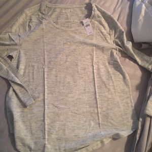 Loft new with tags light grey long sleeve shirt